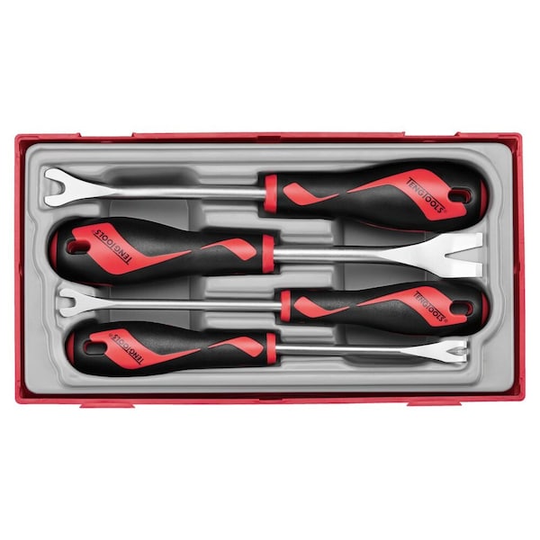 4 Piece Auto Clip, Fastener & Trim Panel Remover Tool Tray