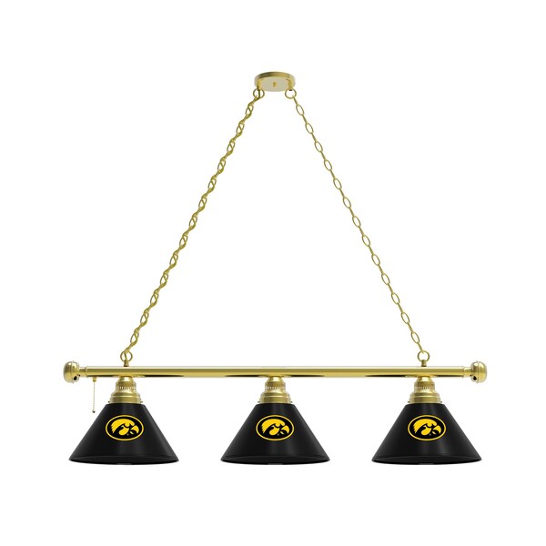 Iowa 3 Shade Billiard Light, Brass Fixture