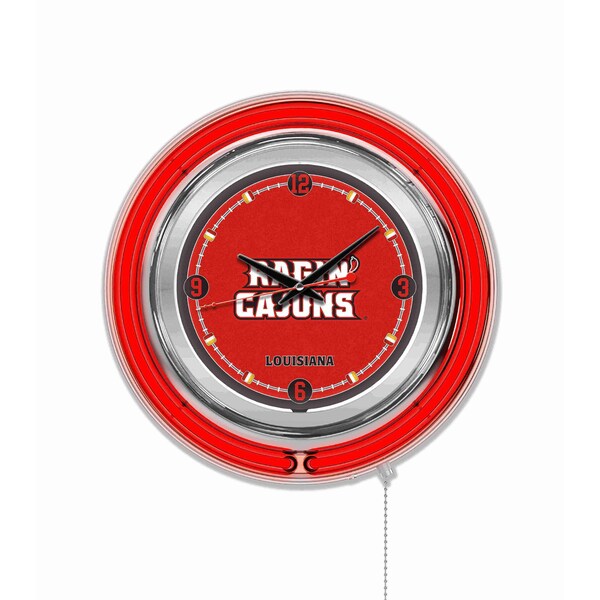 University of Louisiana at Lafayette Double Neon 15" Clock