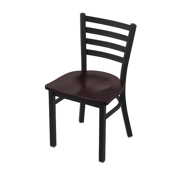 400 Jackie 18" Chair with Black Wrinkle Finish and Dark Cherry Maple Seat