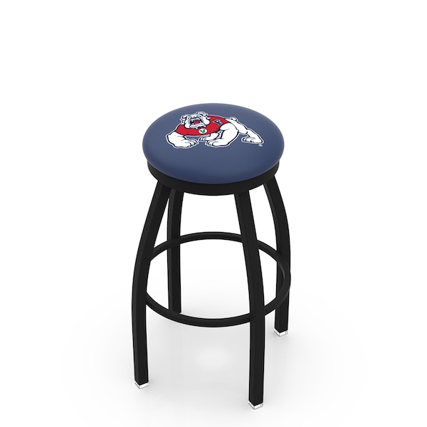 25" Blk Wrinkle Fresno State Swivel Bar Stool, Accent Ring
