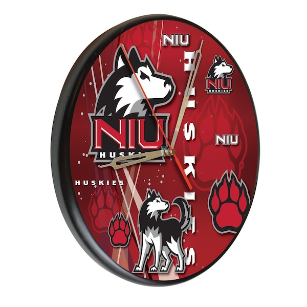 University of Northern Illinois 13" Solid Wood Clock