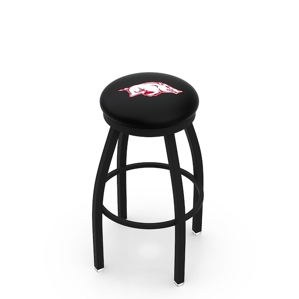 25" Blk Wrinkle Arkansas Swivel Bar Stool, Accent Ring