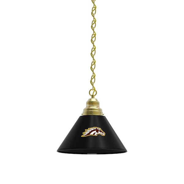 Western Michigan Pendant Light, Brass Fixture