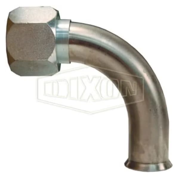 90Deg Hose Elbow, 9/16-18 x 3/8 in, 37Deg Female SAE/JIC x Weld