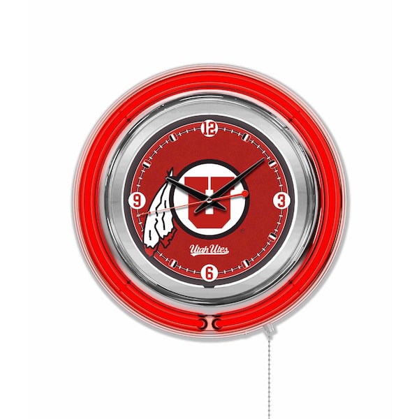 University of Utah Double Neon 15" Clock