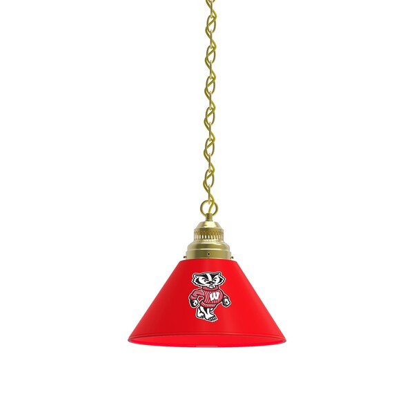 Wisconsin "Badger" Pendant Light, Brass Fixture