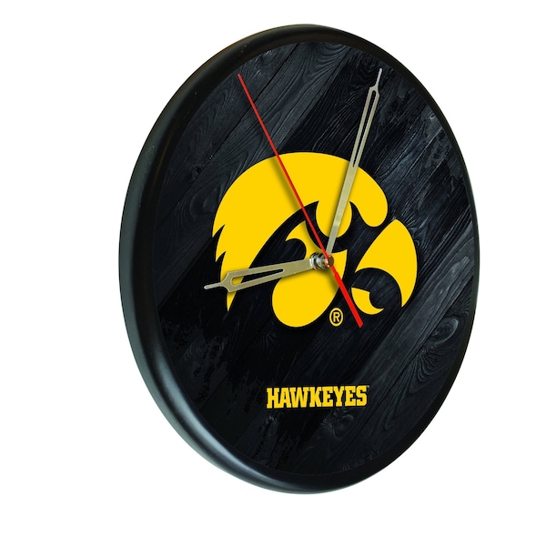 University of Iowa 13" Solid Wood Clock