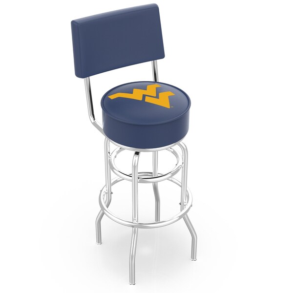 25" Chrome 2-Ring West Virginia Swivel Bar Stool, Back