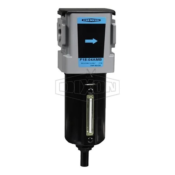 Wilkerson by Compact Airline Particulate Filter with Sight Glass, 5 micron, 32 to 150DegF, Aluminum