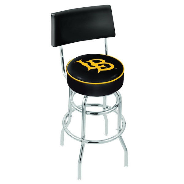 25" Chrome 2-Ring Long Beach State University Swivel Bar Stool, Back