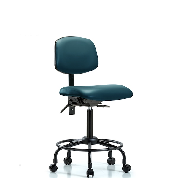 Vinyl Chair, Med Bench, Round Tube Base, Casters, Royal