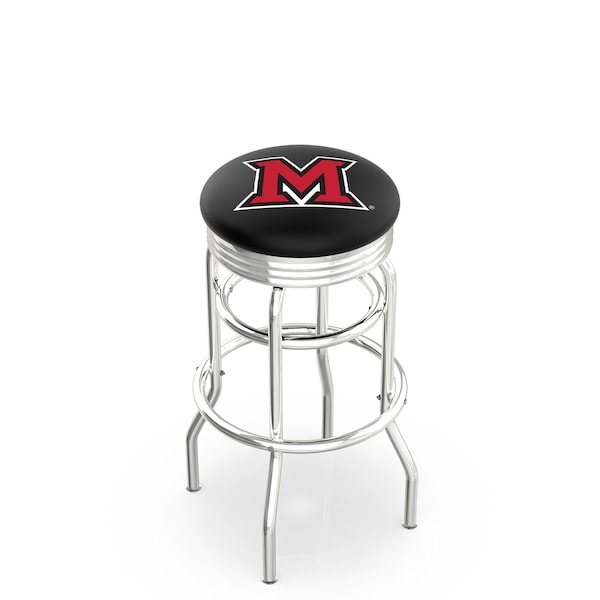 25" Chrome 2-Ring Miami (OH) Swivel Bar Stool, Accent Ring