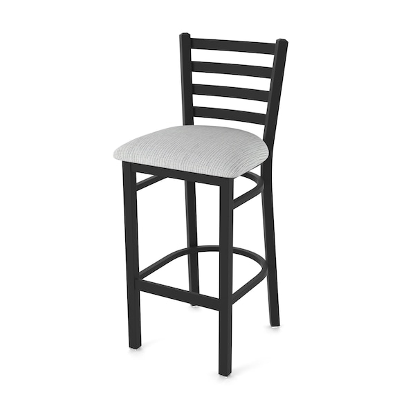 25" Stationary Counter Stool, Black Wrinkle, Graph Seat
