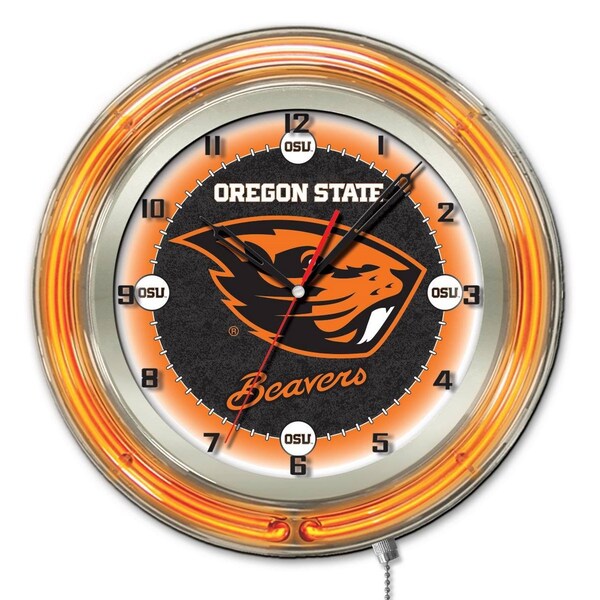 Oregon State University Double Neon 19" Clock