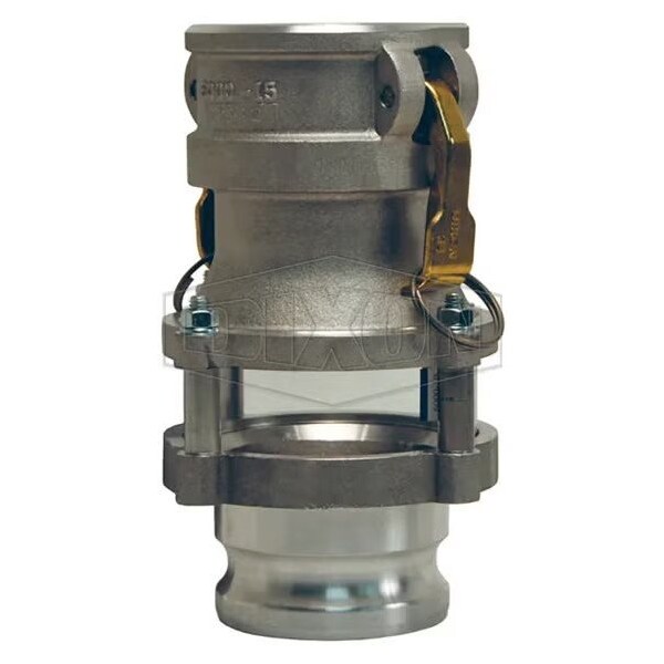 In-Line Cam and Groove Sight Glass, 4 x 3 in Nominal, Adapter x Coupler End Style, Aluminum, Domesti