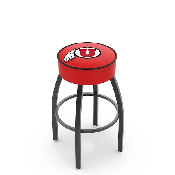 25" 4" Utah Cushion Seat, Blk Wrinkle Base Swivel Bar Stool