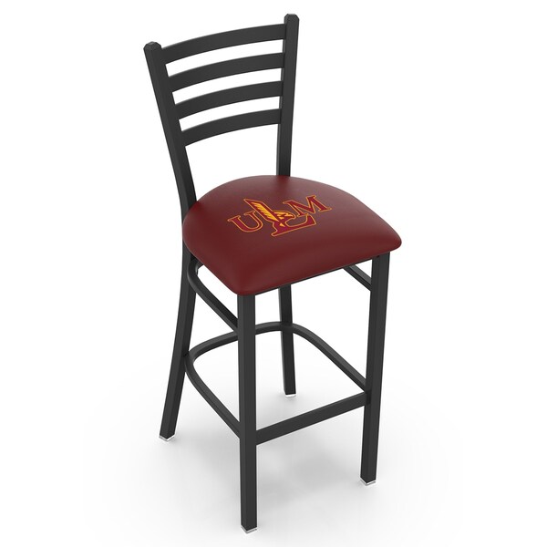 25" Blk Wrinkle Louisiana-Monroe Stationary Counter Stool, Ladder Back