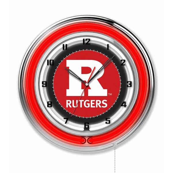 Rutgers Double Neon 19" Clock
