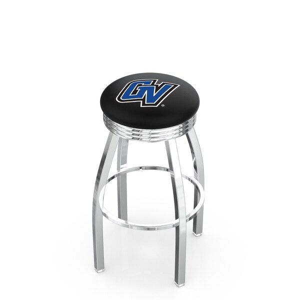 25" Chrome Grand Valley State Swivel Bar Stool, Accent Ring