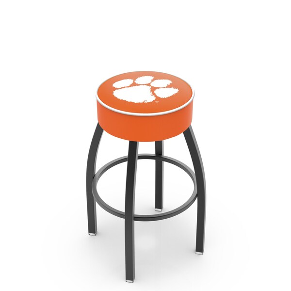 25" 4" Clemson Cushion Seat, Blk Wrinkle Base Swivel Bar Stool