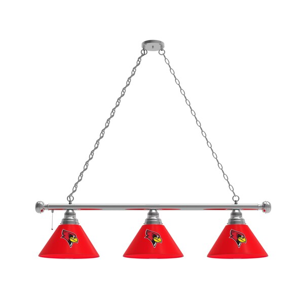 Illinois State 3 Shade Billiard Light, Chrome Fixture