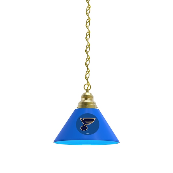 St Louis Blues Pendant Light, Brass Fixture