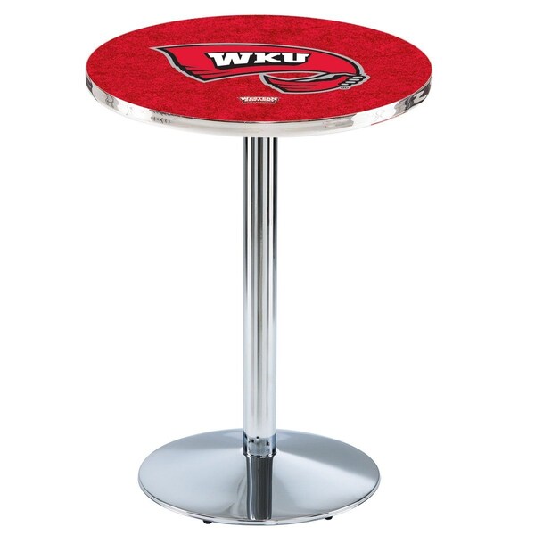 36" Chrome Western Kentucky Pub Table, 36" dia. Top
