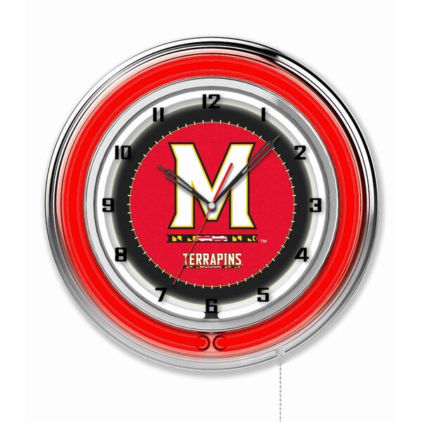 University of Maryland Double Neon 19" Clock