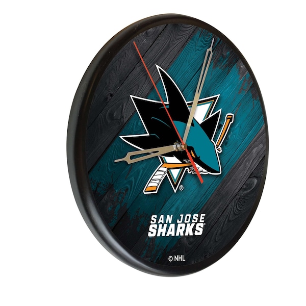 San Jose Sharks 13" Solid Wood Clock