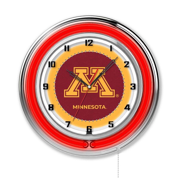 University of Minnesota Double Neon 19" Clock