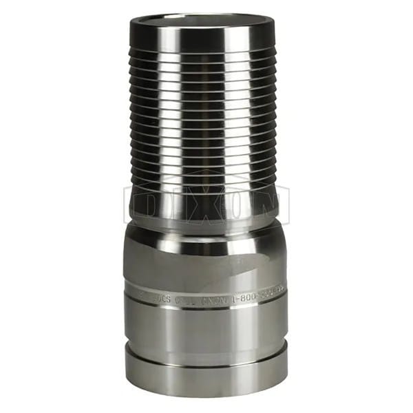 The Right Connection Crimp King Combination Nipple, 3-1/2 x 3 in, Hose Barb x Grooved End, 316 SS