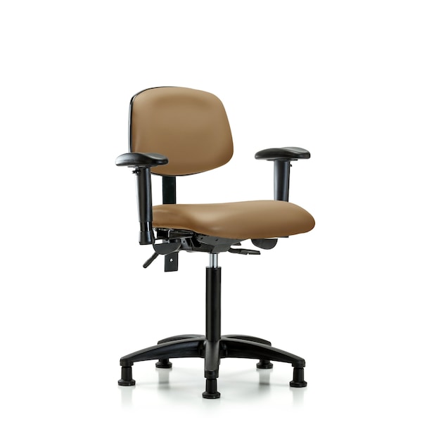 Chair, Vinyl, Med Bench, AA Glides, Taupe, 6-Way Adjustable, 22" to 29" Height, Taupe
