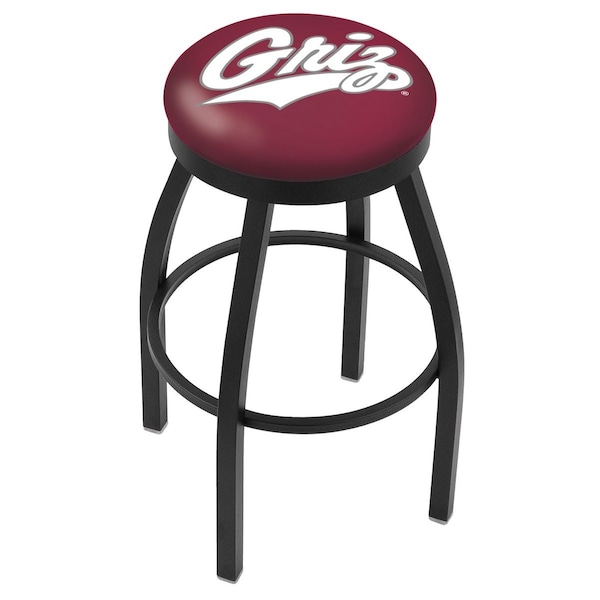 25" Blk Wrinkle Montana Swivel Bar Stool, Accent Ring