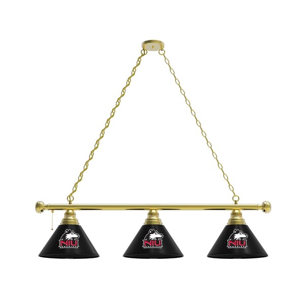 Northern Illinois 3 Shade Billiard Light, Brass Fixture