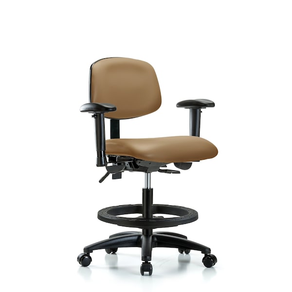 Medium Bench Chair Chair, Vin, Med Ben, Tilt AA BF Cast, Taupe, Adjustable Arms, 22" to 29" Height