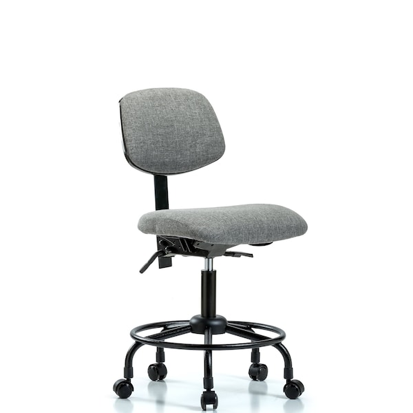 Desk Chair Desk Chair, Fabric, RT Tilt Casters, Gry, No Arms, 21" to 26" Height, Fabric, Grey