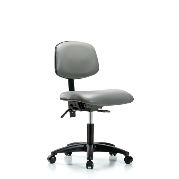 Vinyl Chair, Desk, Casters, Sterling