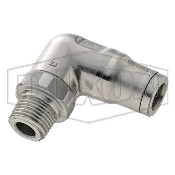 Legris by  Push-In Elbow, 1/2 in Nominal, MNPT x Tube, 290 psi Pressure, SS, Domestic