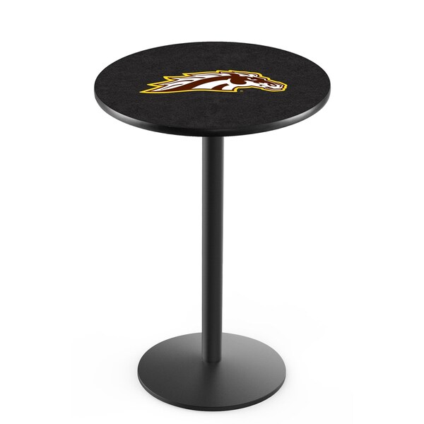42" Blk Wrinkle Western Michigan Pub Table, 36" dia. Top