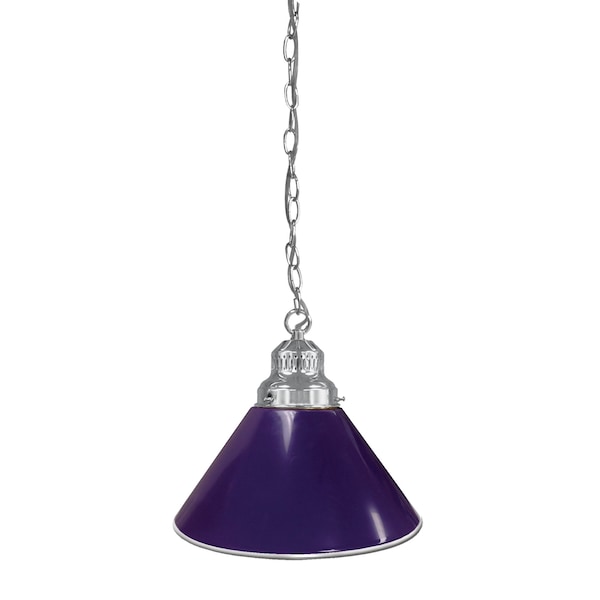Purple Pendant Light, Chrome Fixture