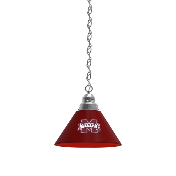 Mississippi State Pendant Light, Chrome Fixture