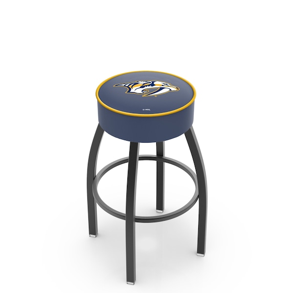 25" Nashville Predators Cushion Seat, Blk Wrinkle Base Swivel Bar Stool