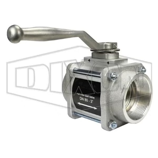Mann-Tek by 1-Way Ball Valve, 2 in Nominal, FNPT End Style, Aluminum Body, Full Port, FPM Softgoods