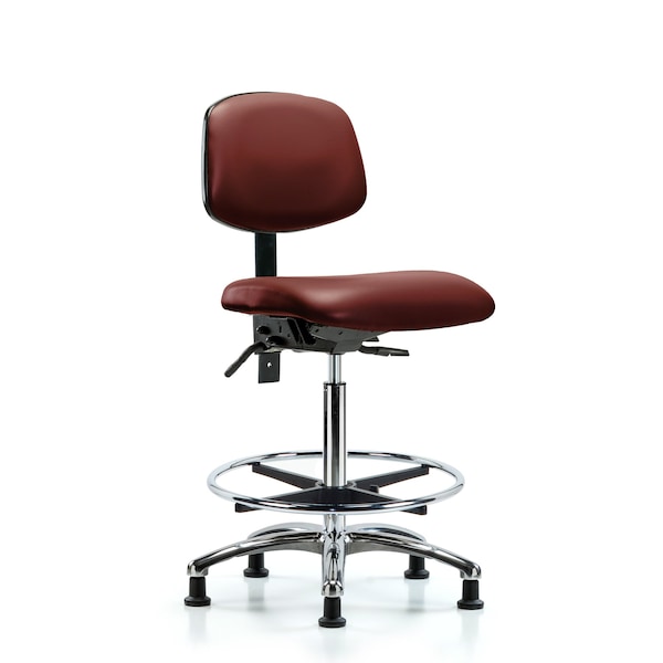 Vinyl Chair Chrome, High Bench, Foot Ring, Casters, Borscht