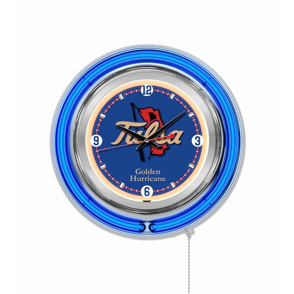 University of Tulsa Double Neon 15" Clock