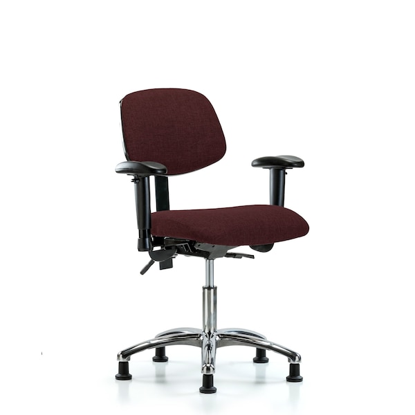 Desk Chair Desk Chair, Fabric, Chr Tilt AA Glides, Bur, Adjustable Arms, 19" to 24" Height, Fabric