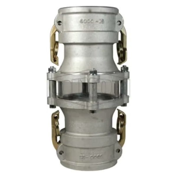 In-Line Cam and Groove Sight Glass, 3 in Nominal, Coupler End Style, Aluminum, Domestic