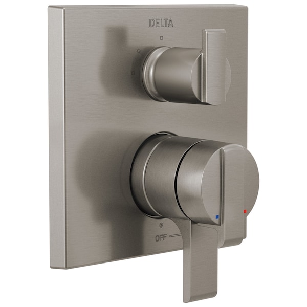 Ara Angular Modern Monitor 17 Series Valve Trim with 3-Setting Integrated Diverter