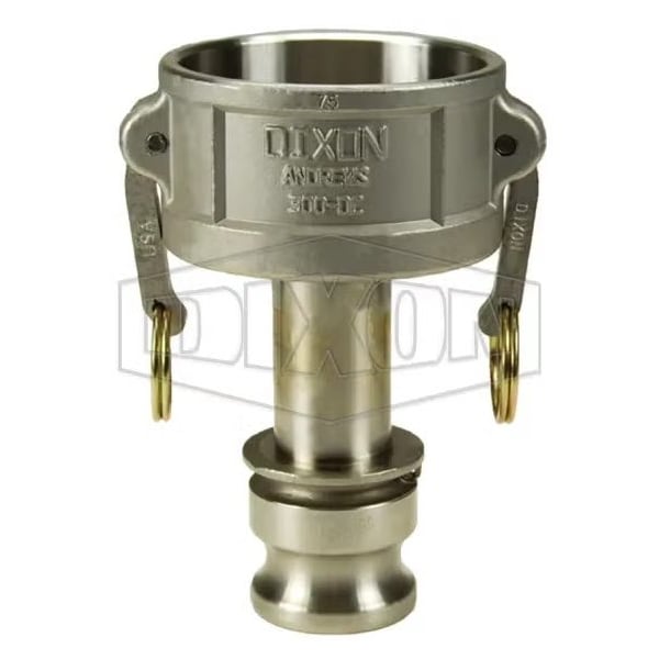 Type DA Cam and Groove Reducing Coupler, 2-1/2 x 3 in Nominal, Coupler x Adapter End Style, 316 SS